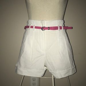 Women's White High Waisted Shorts